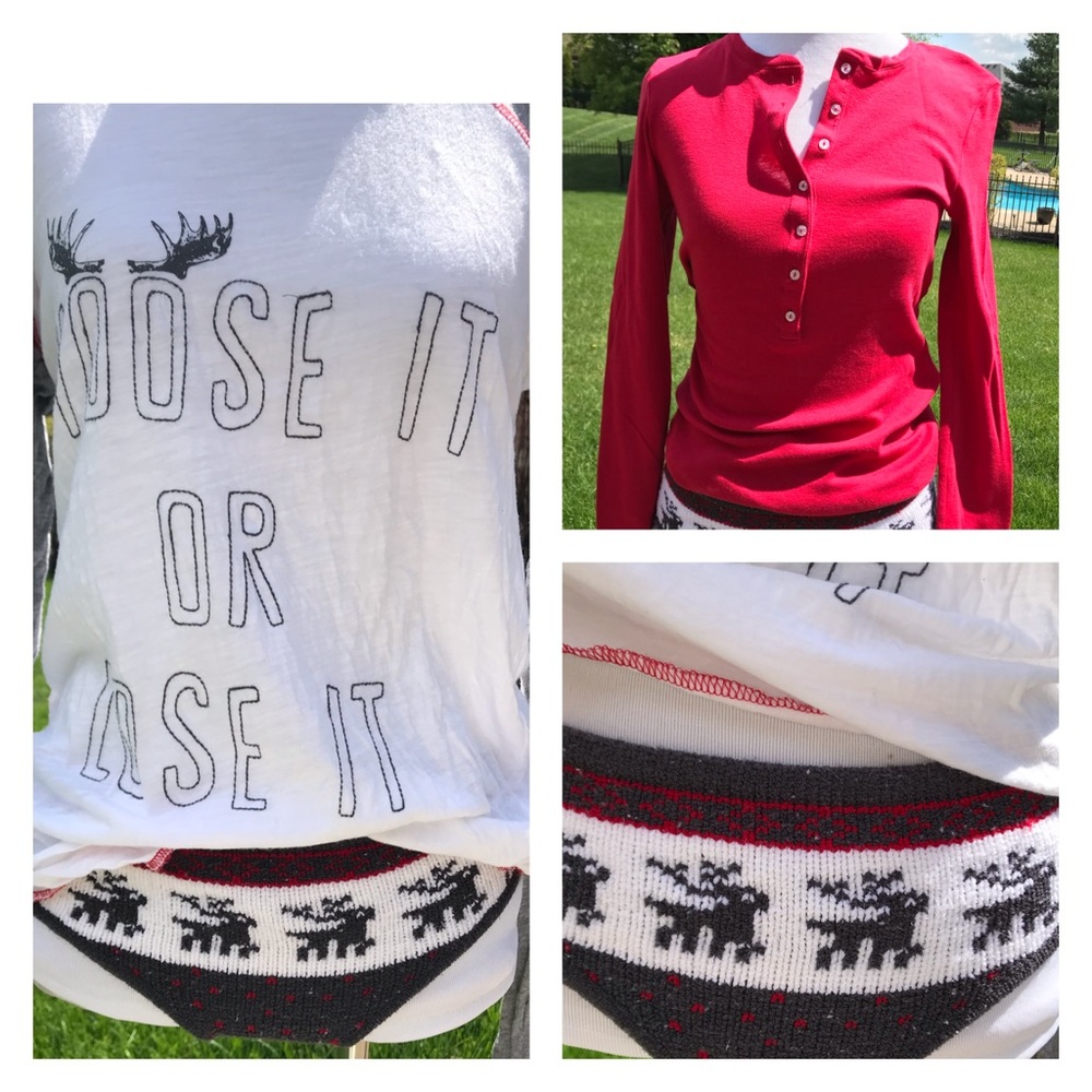 Two tees and knit panty bundle